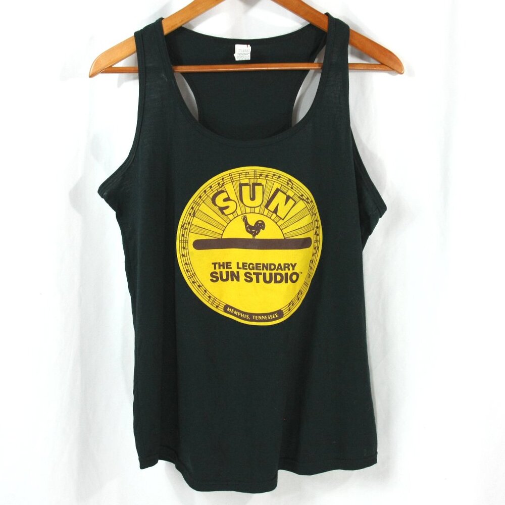 The Legendary Sun Studio Memphis Anvil Tri Blend Souvenir Tank Top Womens L Blck